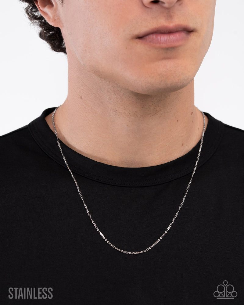 No Drama - Silver Unisex/Mens Necklace - Paparazzi Accessories