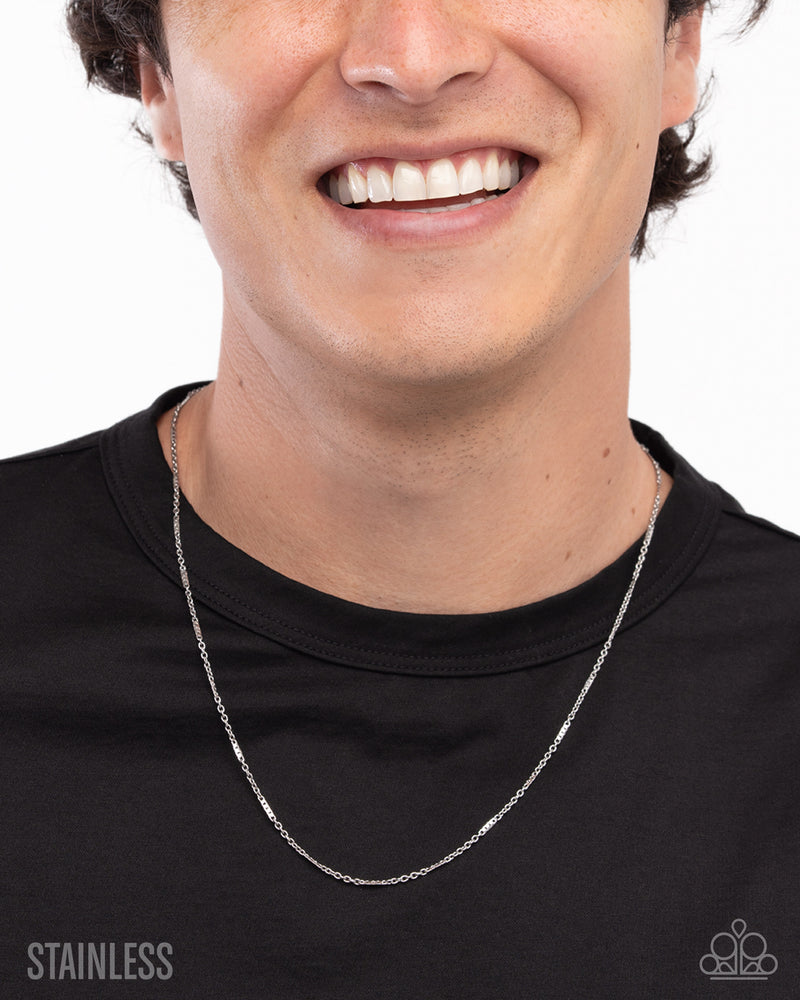 No Drama - Silver Unisex/Mens Necklace - Paparazzi Accessories