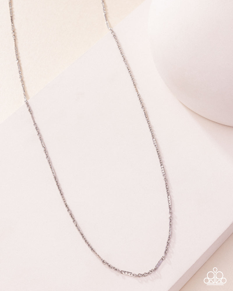 No Drama - Silver Unisex/Mens Necklace - Paparazzi Accessories