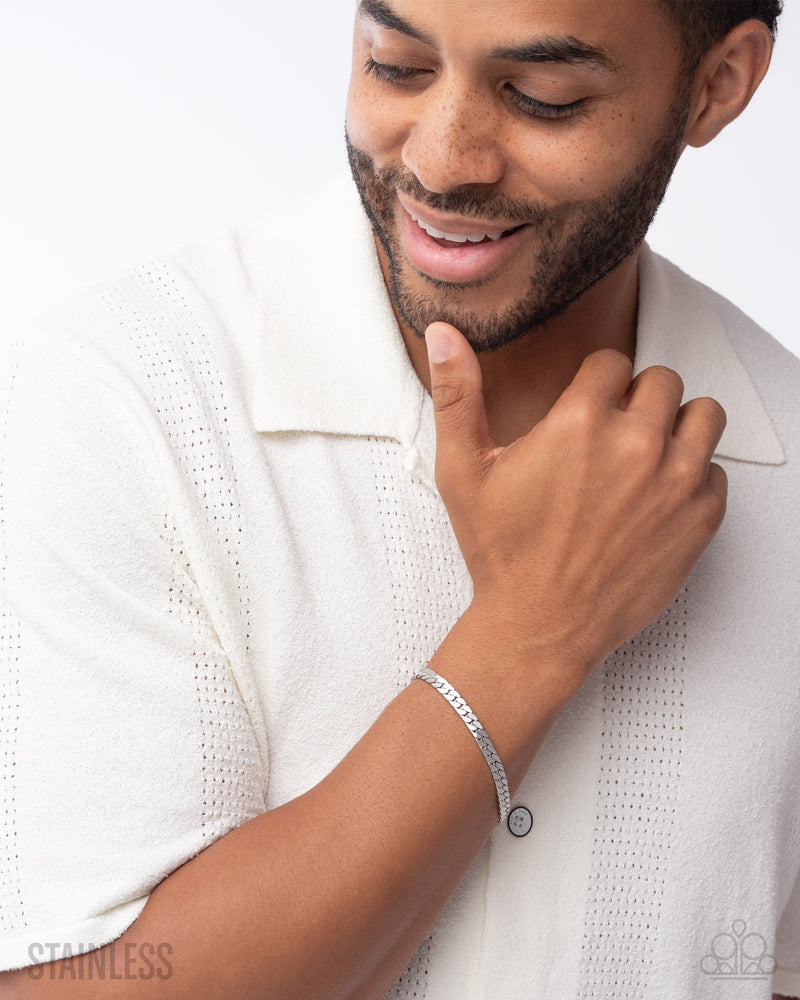 Weekend Wait - Silver Mens/Unisex Bracelet - Paparazzi Accessories
