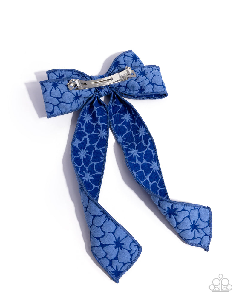 Good to BOW - Blue Hair Clip - Paparazzi Accessories