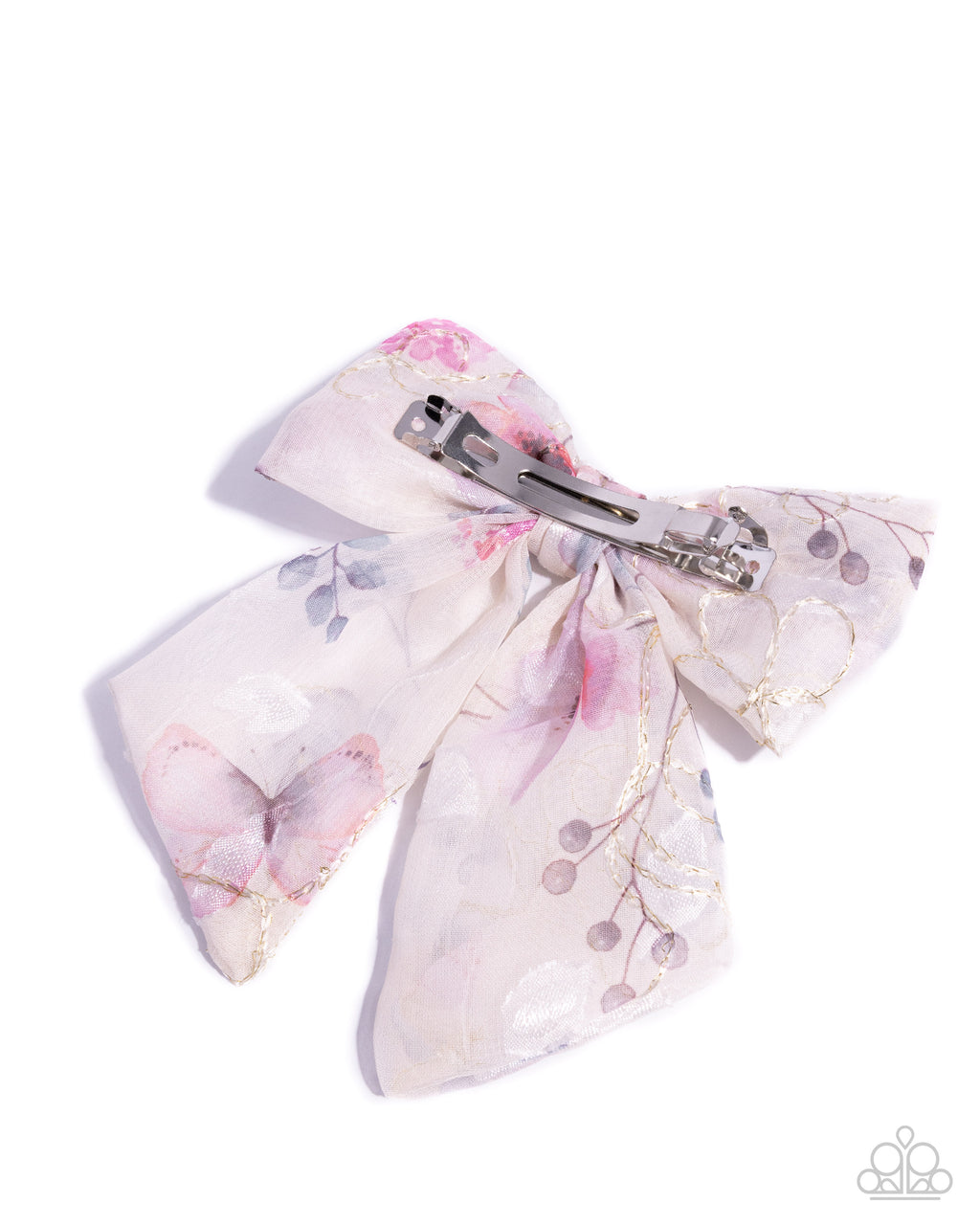 BOW Together - White Hair Clip - Paparazzi Accessories