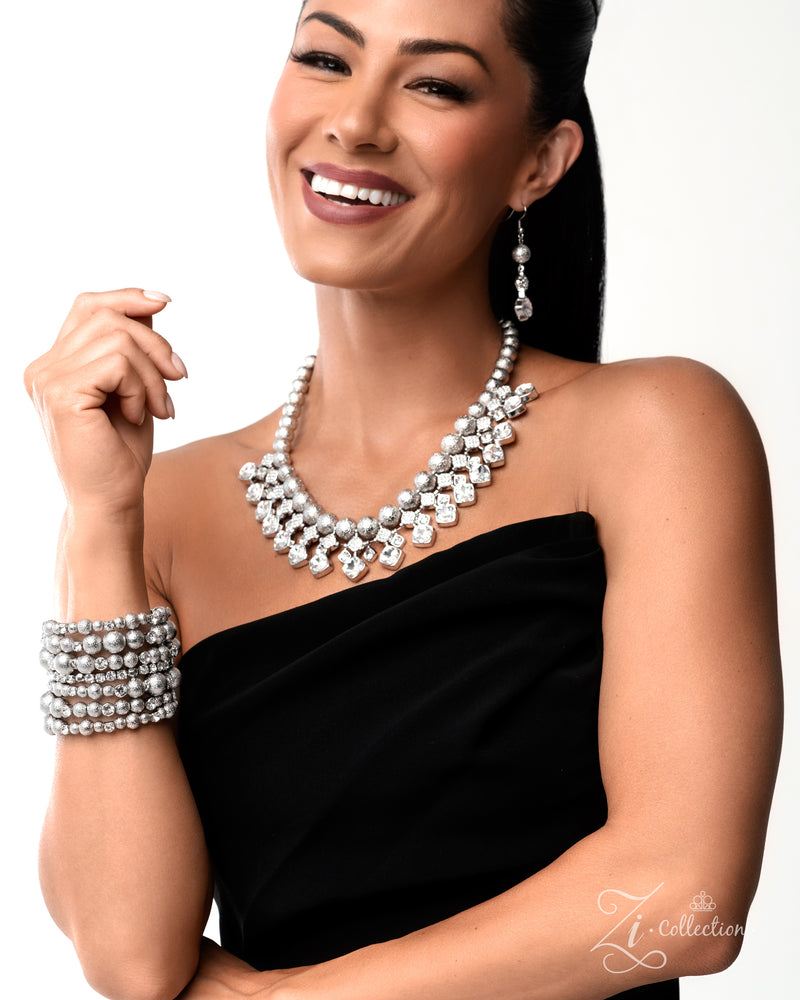 Contemplative Class - White Zi Bracelet - Paparazzi Accessories