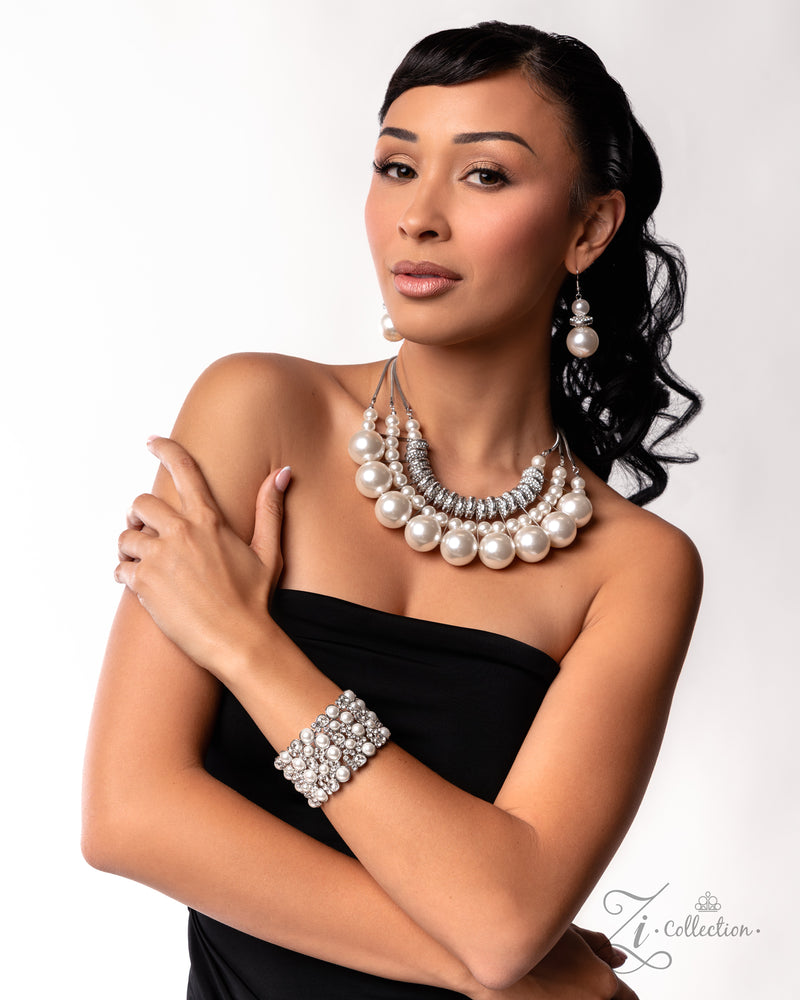 Comfortable Chic - White Zi Bracelet - Paparazzi Accessories