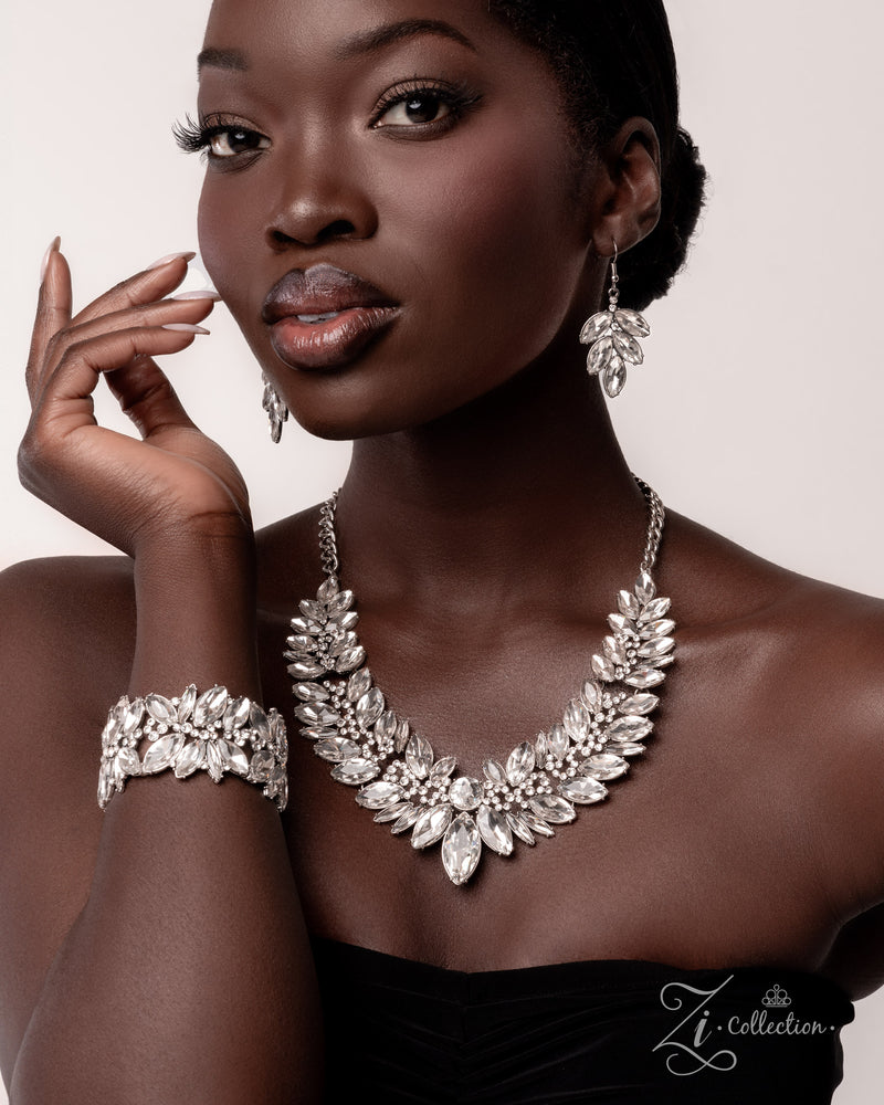 Composed Charm - White Zi Bracelet - Paparazzi Accessories
