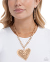 Hammered Heartthrob - Gold Necklace - Paparazzi Accessories