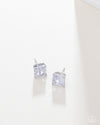 GLOW Time - White Post Earrings - Paparazzi Accessories