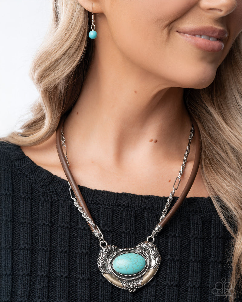 Grounded Gesture - Blue Necklace - Paparazzi Accessories