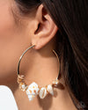 Seashell Sonnet - Gold Earrings - Paparazzi Accessories