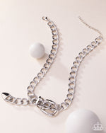 Bold Buckle - Silver Necklace - Paparazzi Accessories