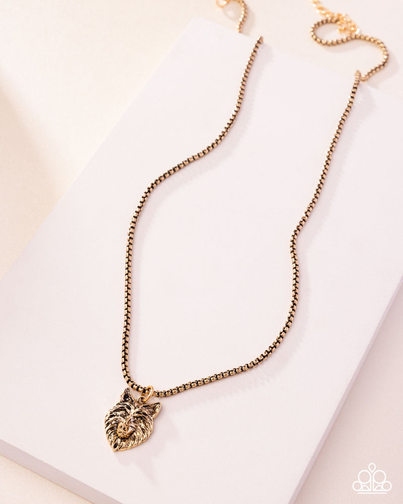 Alphas Call - Gold Mens Necklace - Paparazzi Accessories