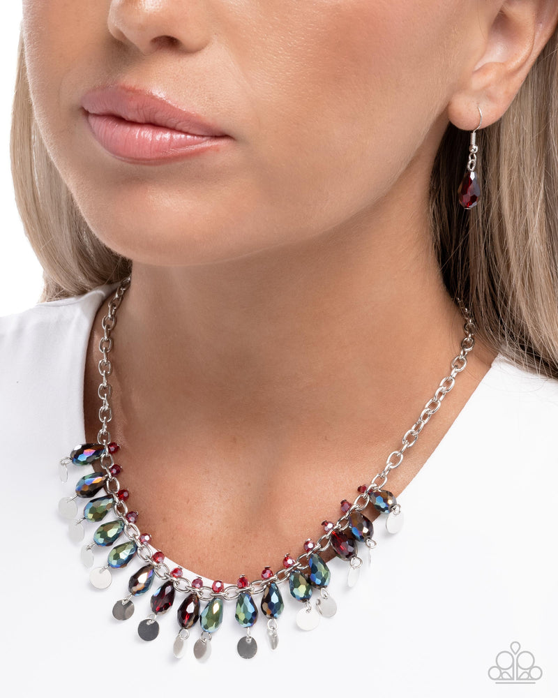 Glimpse of Glitz - Red Necklace - Paparazzi Accessories