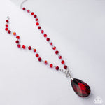 Teardrop Tale - Red Necklace - Paparazzi Accessories