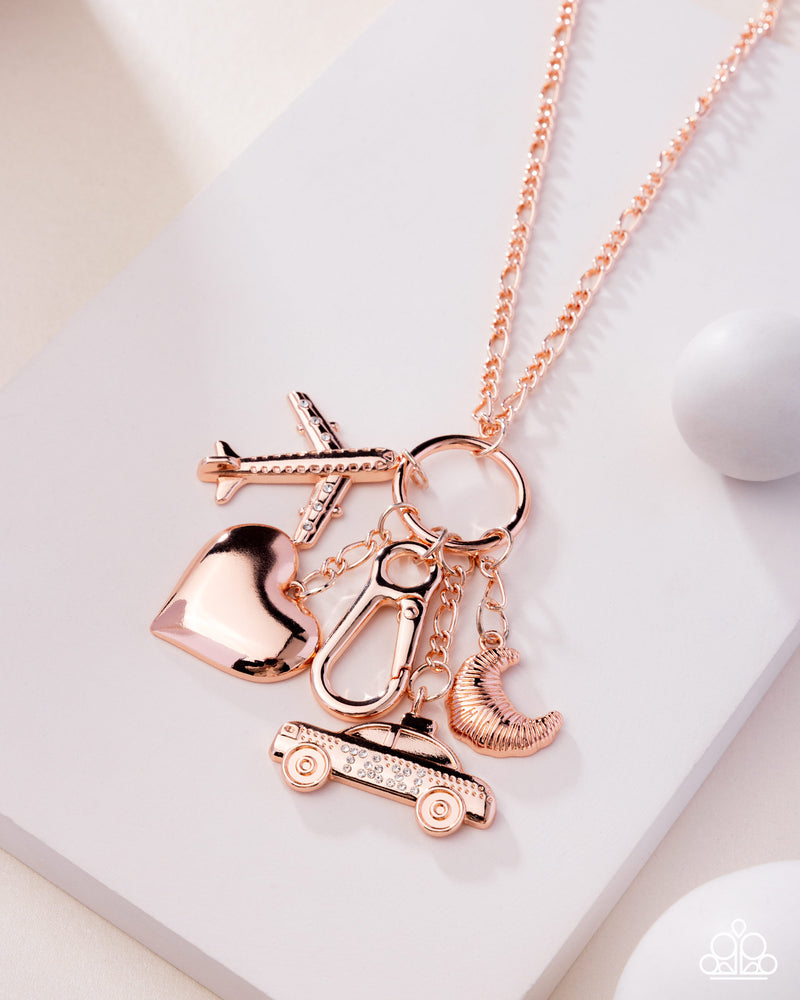 World Tour - Rose Gold Lanyard - Paparazzi Accessories