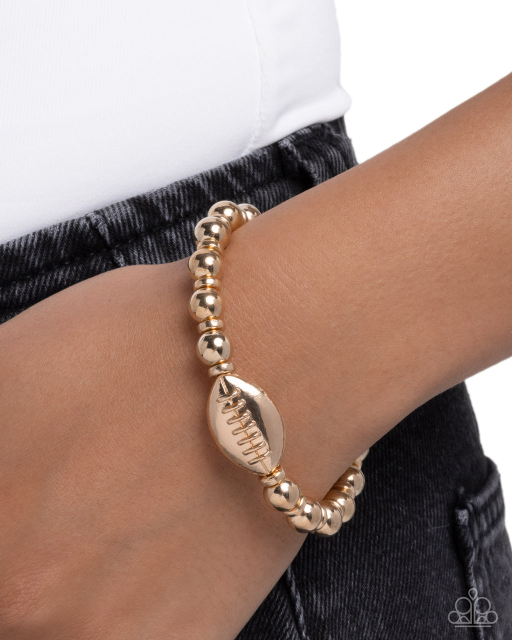 Football Flair - Gold Bracelet - Paparazzi Accessories