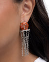 Slam Dunk Shimmer - Orange Post Earrings - Paparazzi Accessories