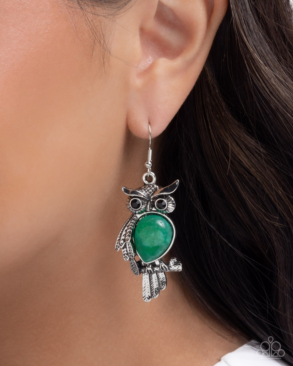 eight-dollar-jewelry-owl-observation-green-earrings-paparazzi-accessories