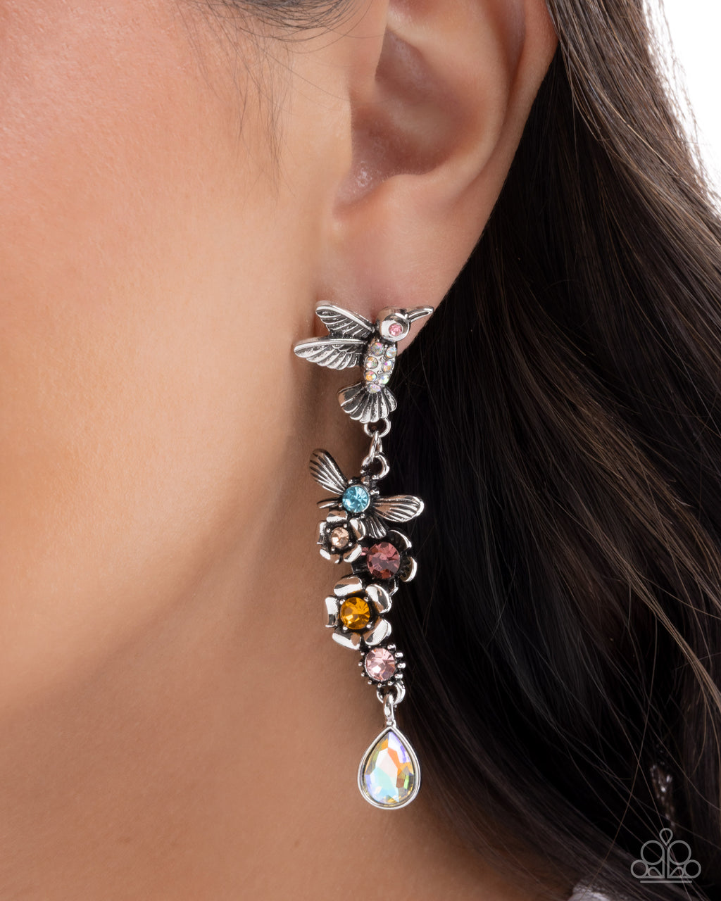 eight-dollar-jewelry-hummingbird-hallmark-multi-post earrings-paparazzi-accessories