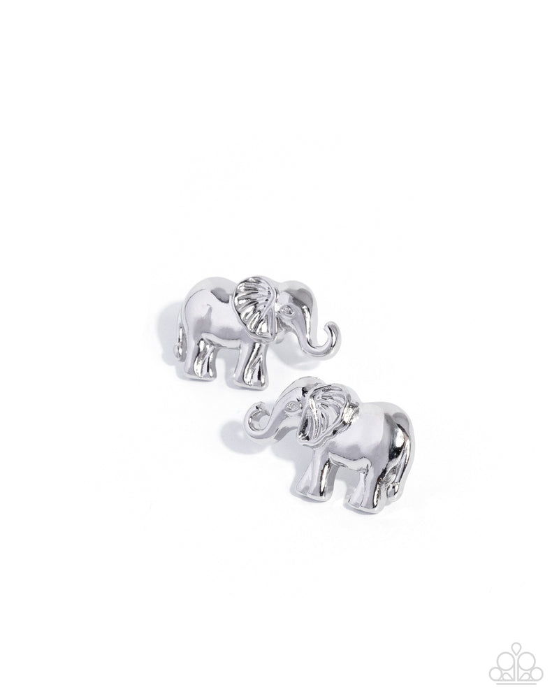 eight-dollar-jewelry-elephant-eloquence-silver-post earrings-paparazzi-accessories