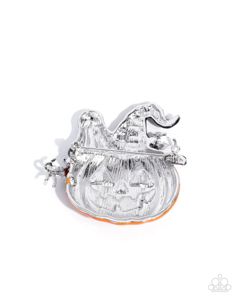 Historic Halloween - Orange Brooch - Paparazzi Accessories