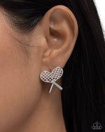 Tennis Team - Silver Post Earrings - Paparazzi Accessories