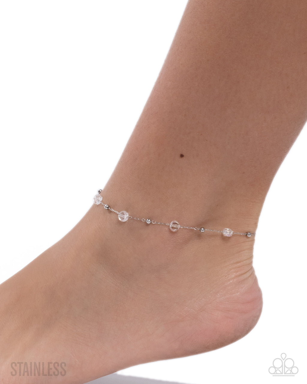 eight-dollar-jewelry-defaced-dedication-white-anklet-paparazzi-accessories