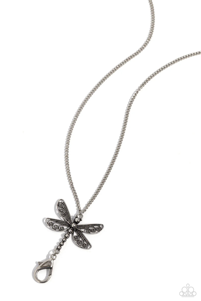 Dragonfly Dance - Silver Lanyard
