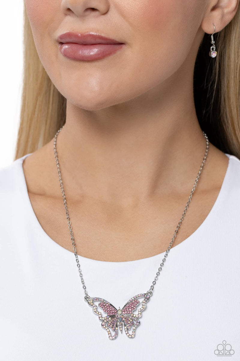 Weekend Wings - Pink Necklace