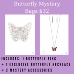 Butterfly Mystery Bag $32 Iridescent Ring, Oil Spill Necklace & 2 mystery accessories 
