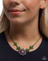 Blossoming Baseline - Brass Necklace - Paparazzi Accessories