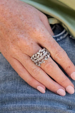 Scattered Sensation - White Ring - Paparazzi Accessories
