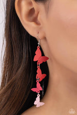 Haphazard Headliner - Red Earrings - Paparazzi Accessories