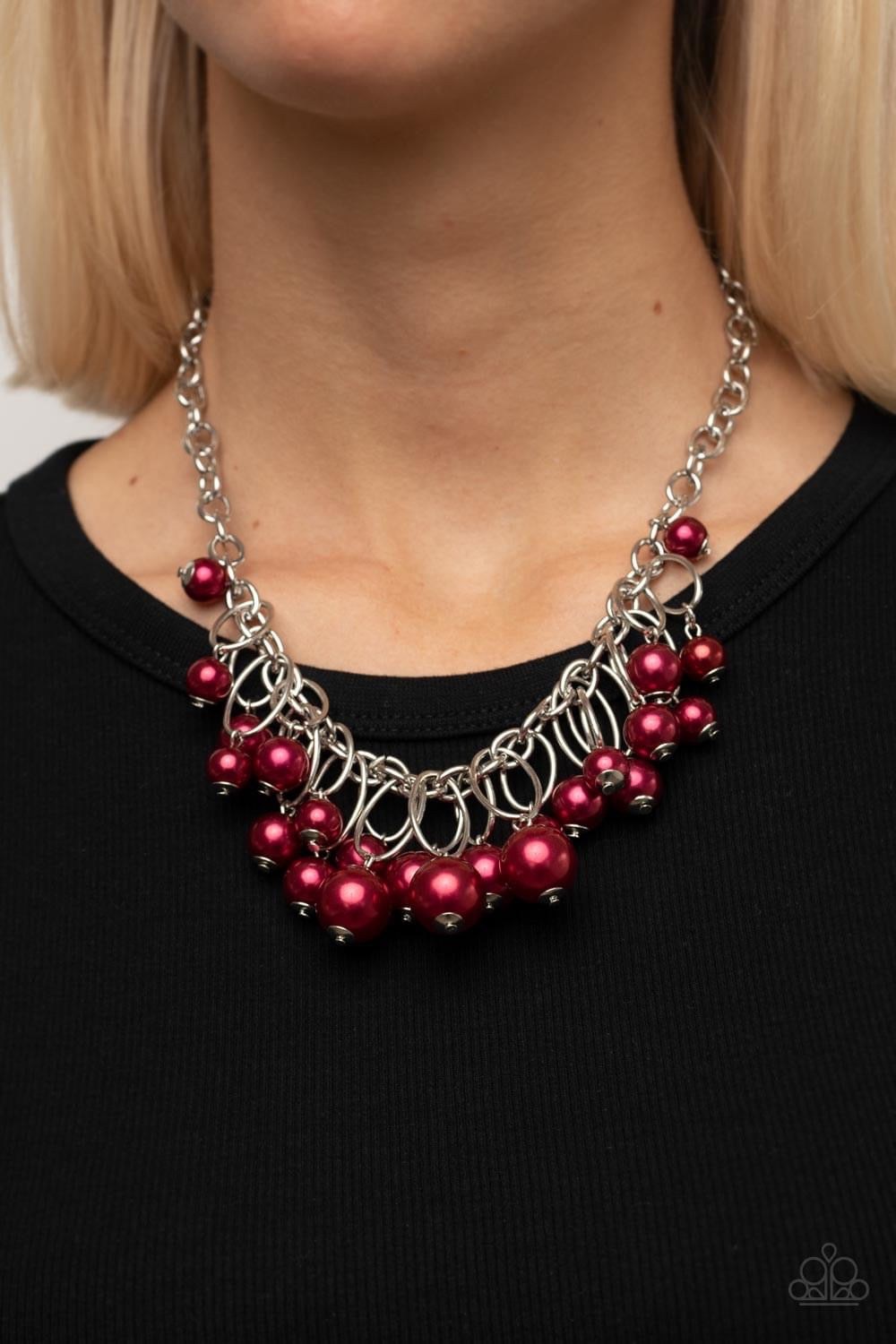 Powerhouse Pose - Red Necklace - Paparazzi Accessories