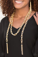 SCARFed for Attention - Gold Necklace - Paparazzi Accessories