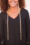 SCARFed for Attention - Gold Necklace - Paparazzi Accessories