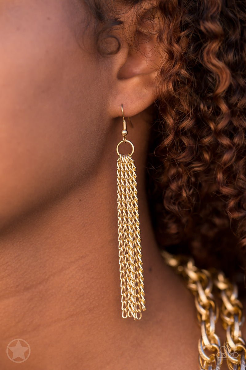 SCARFed for Attention - Gold Necklace - Paparazzi Accessories