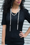 SCARFed for Attention - Silver Necklace - Paparazzi Accessories
