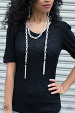 SCARFed for Attention - Silver Necklace - Paparazzi Accessories