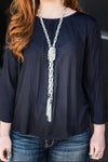 SCARFed for Attention - Silver Necklace - Paparazzi Accessories