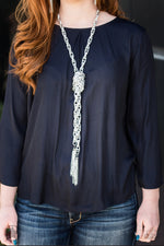 SCARFed for Attention - Silver Necklace - Paparazzi Accessories