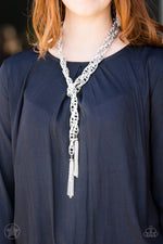 SCARFed for Attention - Silver Necklace - Paparazzi Accessories