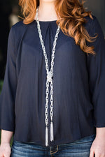 SCARFed for Attention - Silver Necklace - Paparazzi Accessories