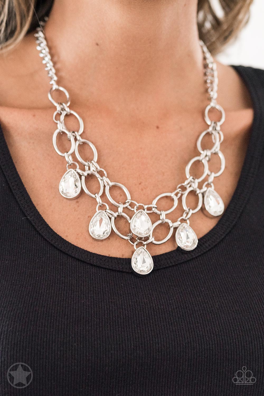 Show-Stopping Shimmer - White Necklace - Paparazzi Accessories