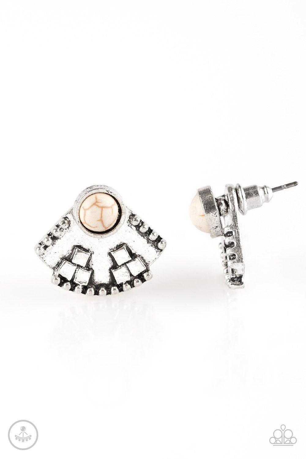 five-dollar-jewelry-stylishly-santa-fe-white-post-post earrings-paparazzi-accessories