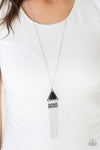 Painted Plateaus - Black Necklace - Paparazzi Accessories