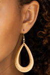 Straight Up Shimmer - Gold Earrings - Paparazzi Accessories