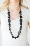 Carefree Cococay - Black Necklace - Paparazzi Accessories