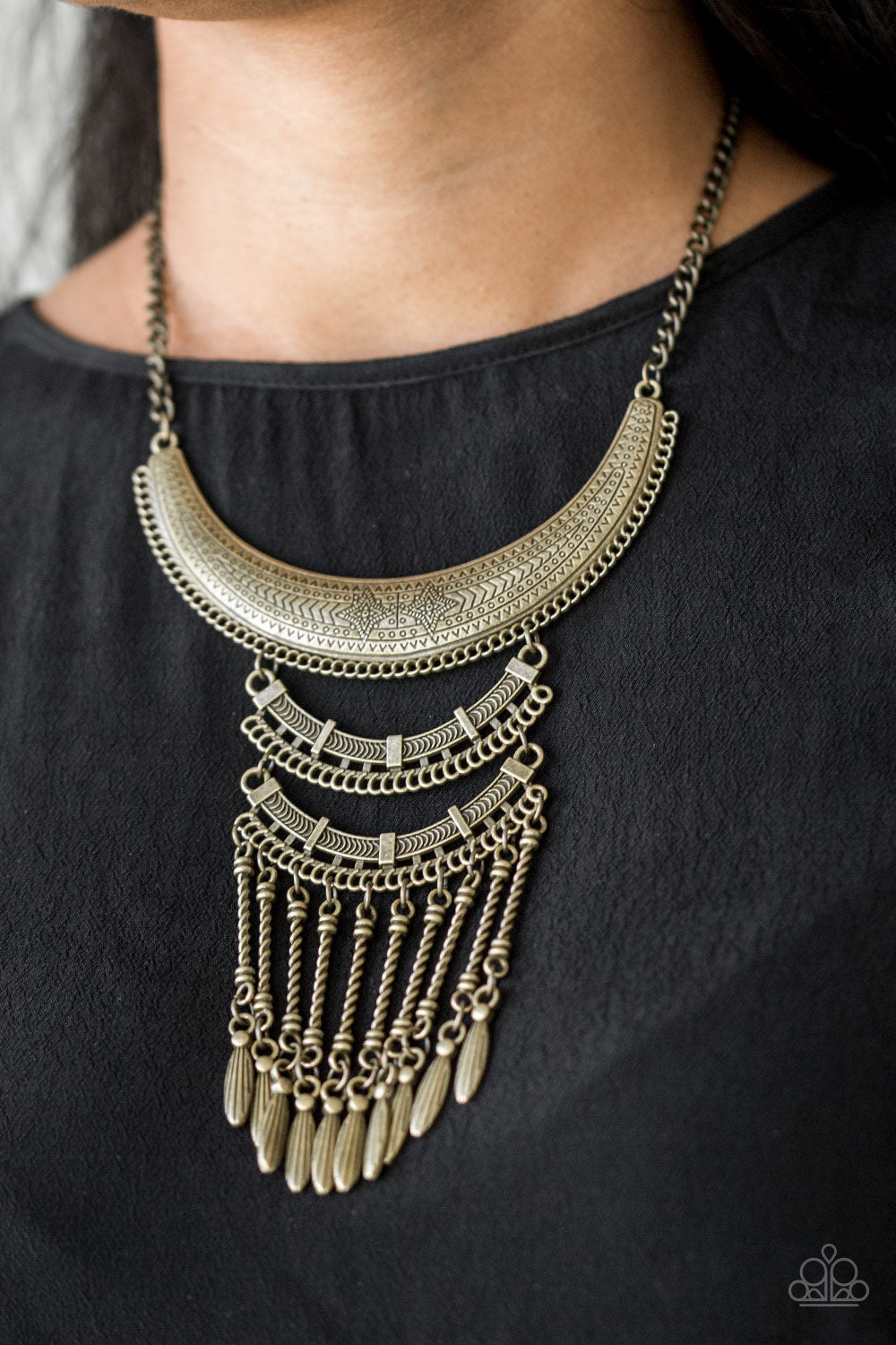 Eastern Empress - Brass Necklace - Paparazzi Accessories