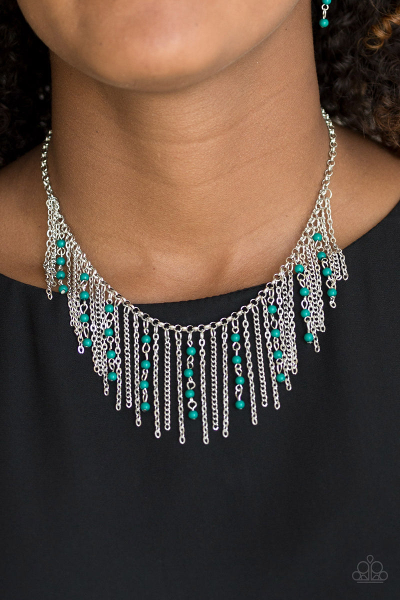 Harlem Hideaway - Green Necklace - Paparazzi Accessories