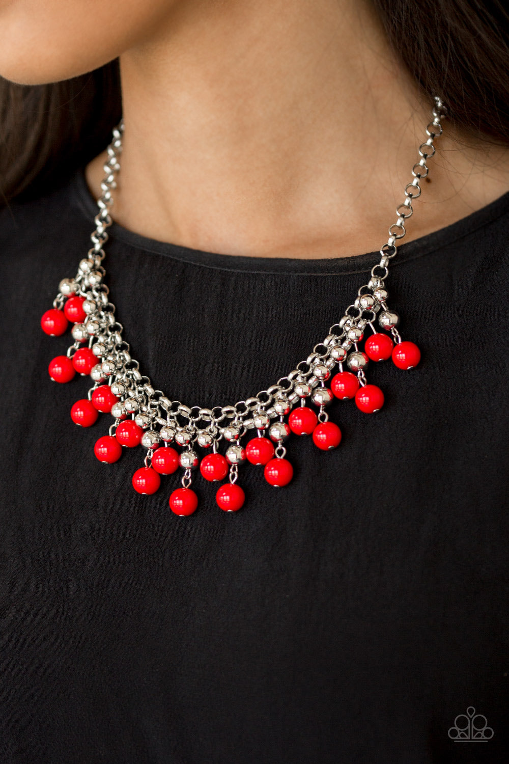 Friday Night Fringe - Red Necklace - Paparazzi Accessories